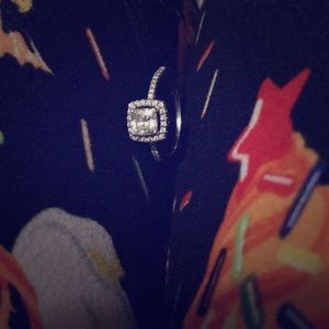 Square cut Engagement ring